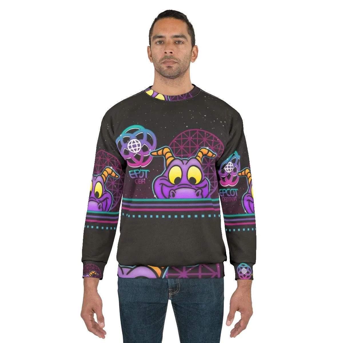 80s Glow Figment Disney Sweatshirt