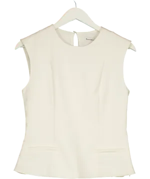 Abercrombie & Fitch Cream Sleevelss Tailored Crepe Top UK S