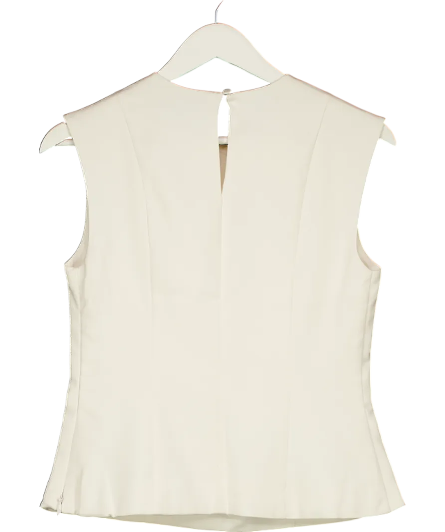 Abercrombie & Fitch Cream Sleevelss Tailored Crepe Top UK S