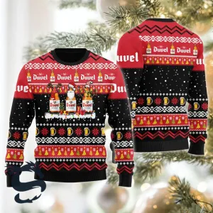 Duvel Beer Santa Reindeer Snowflake Ugly Sweater