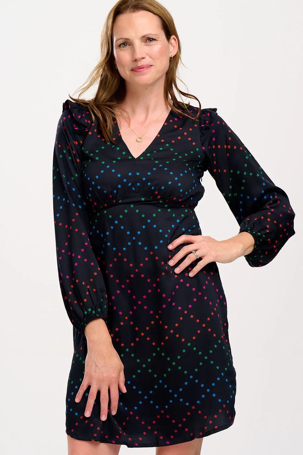 Florella Frill Mini Dress - Stars