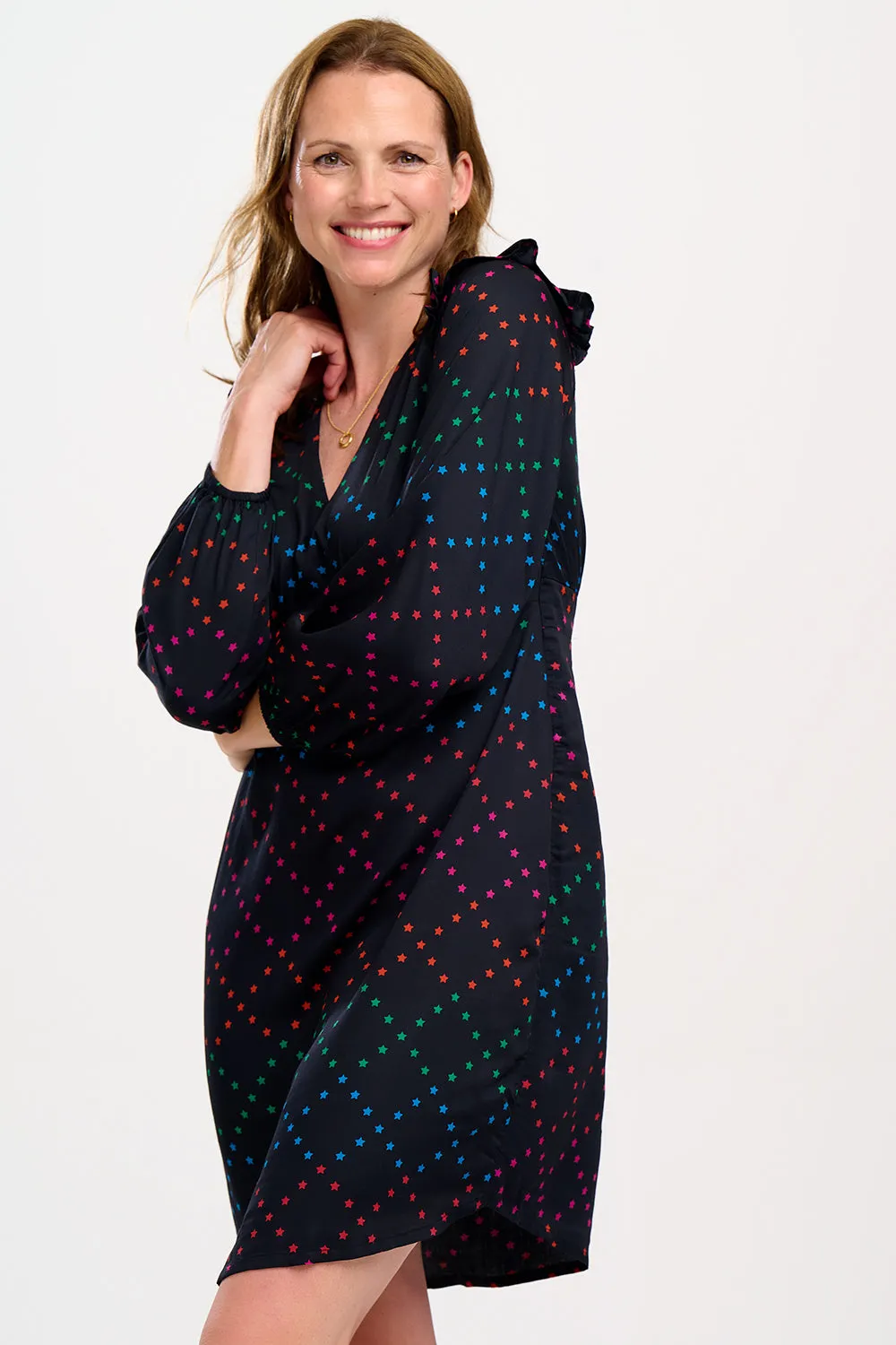 Florella Frill Mini Dress - Stars