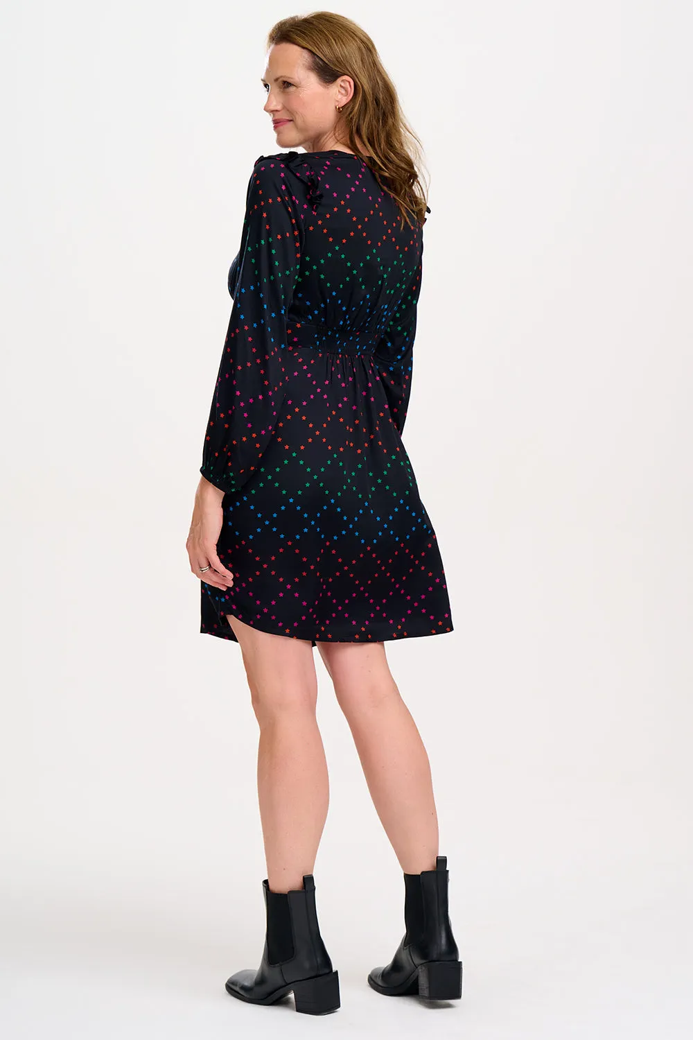 Florella Frill Mini Dress - Stars
