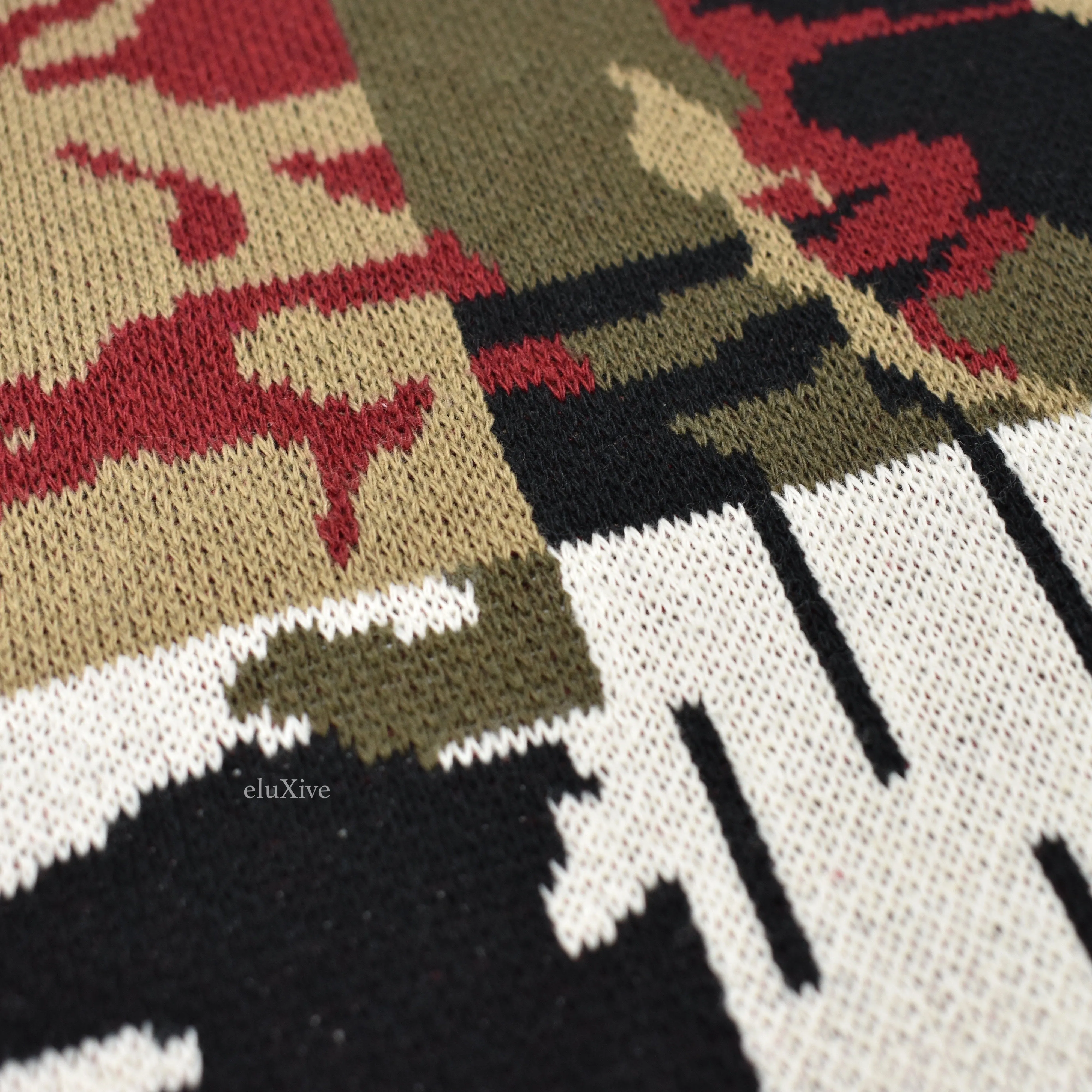 Gosha Rubchinskiy - Jacquard Knit Camo Flag Sweater