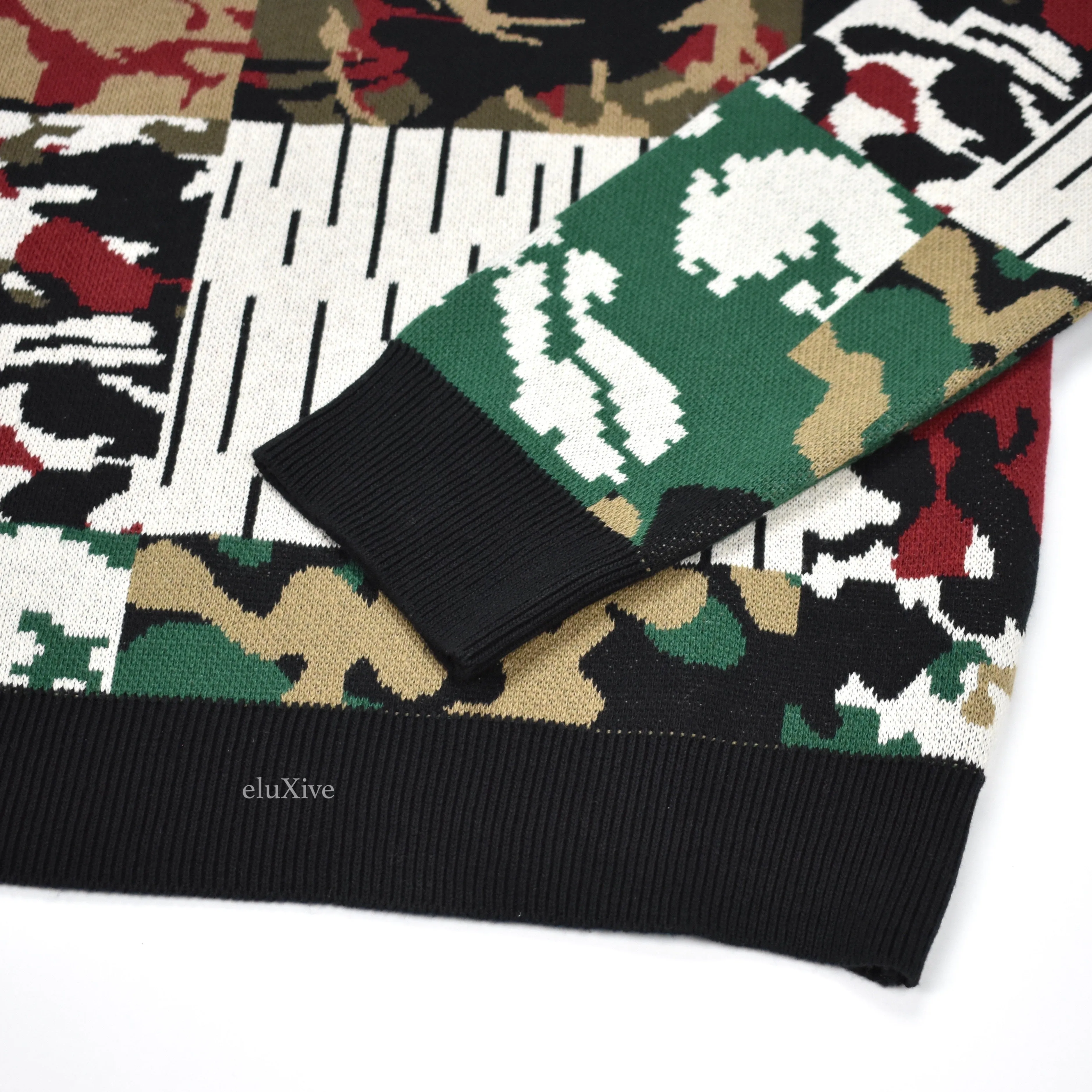 Gosha Rubchinskiy - Jacquard Knit Camo Flag Sweater