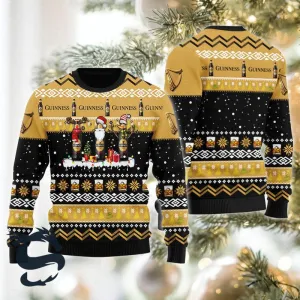 Guinness Santa Reindeer Snowflake Xmas Sweater