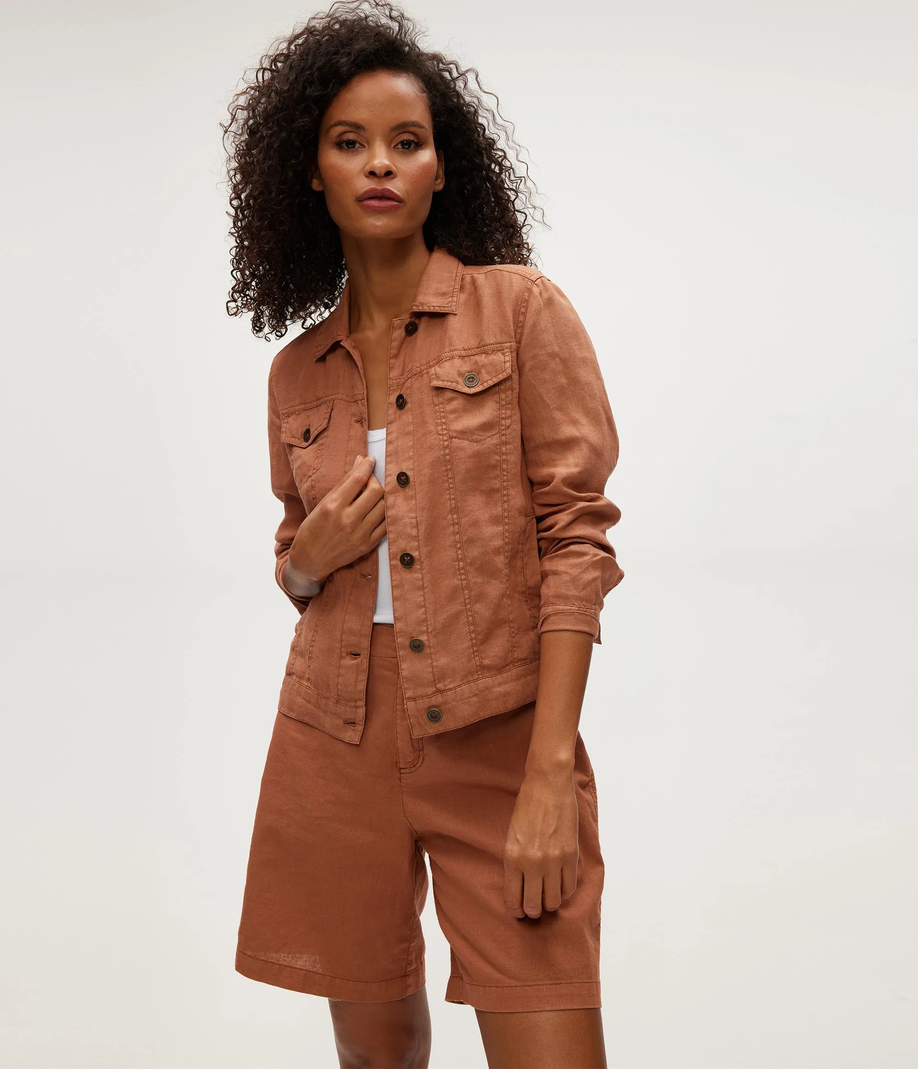 JEAN LINEN JACKET IN TERRA