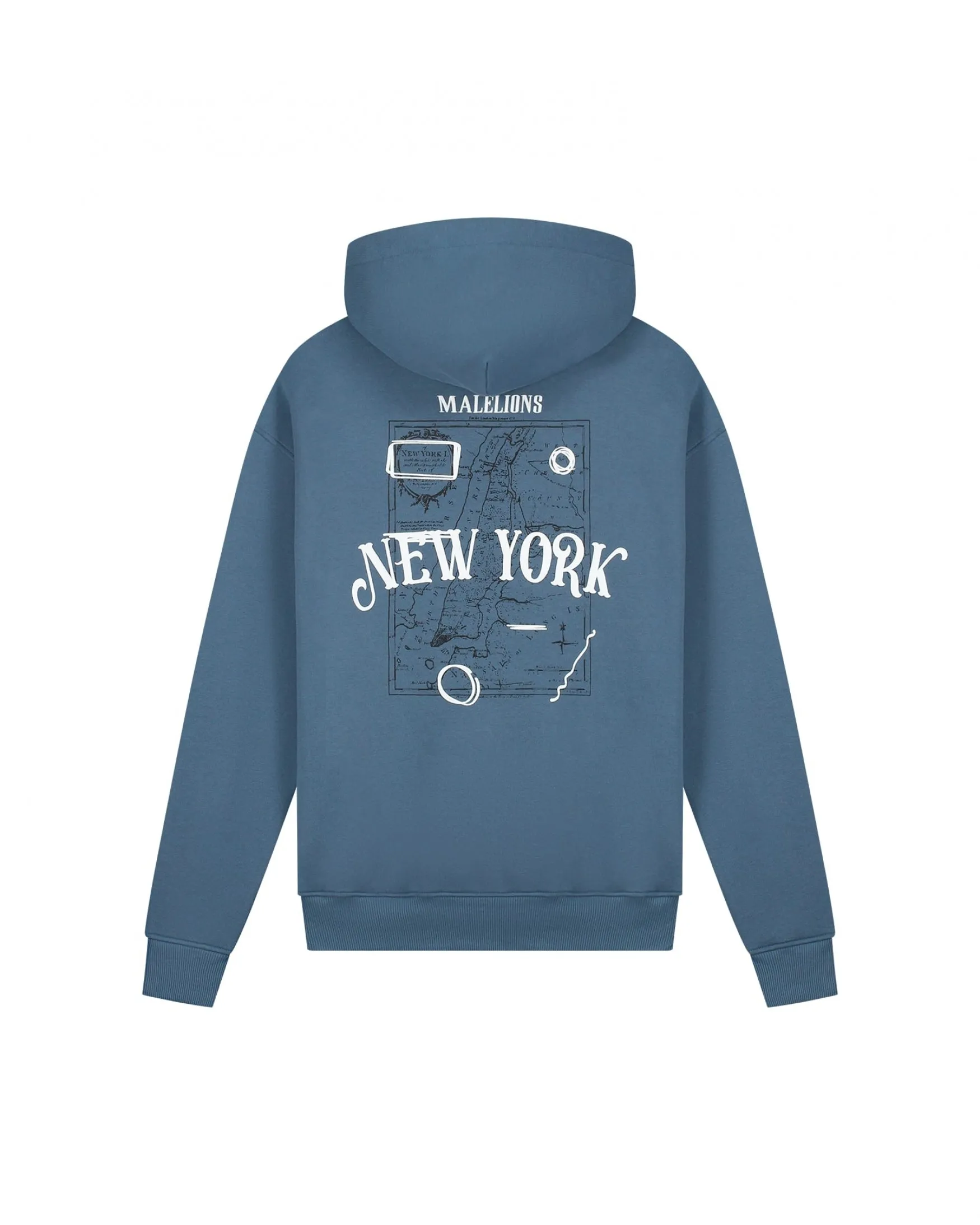 Malelions Men New York Hoodie | Blue Slate