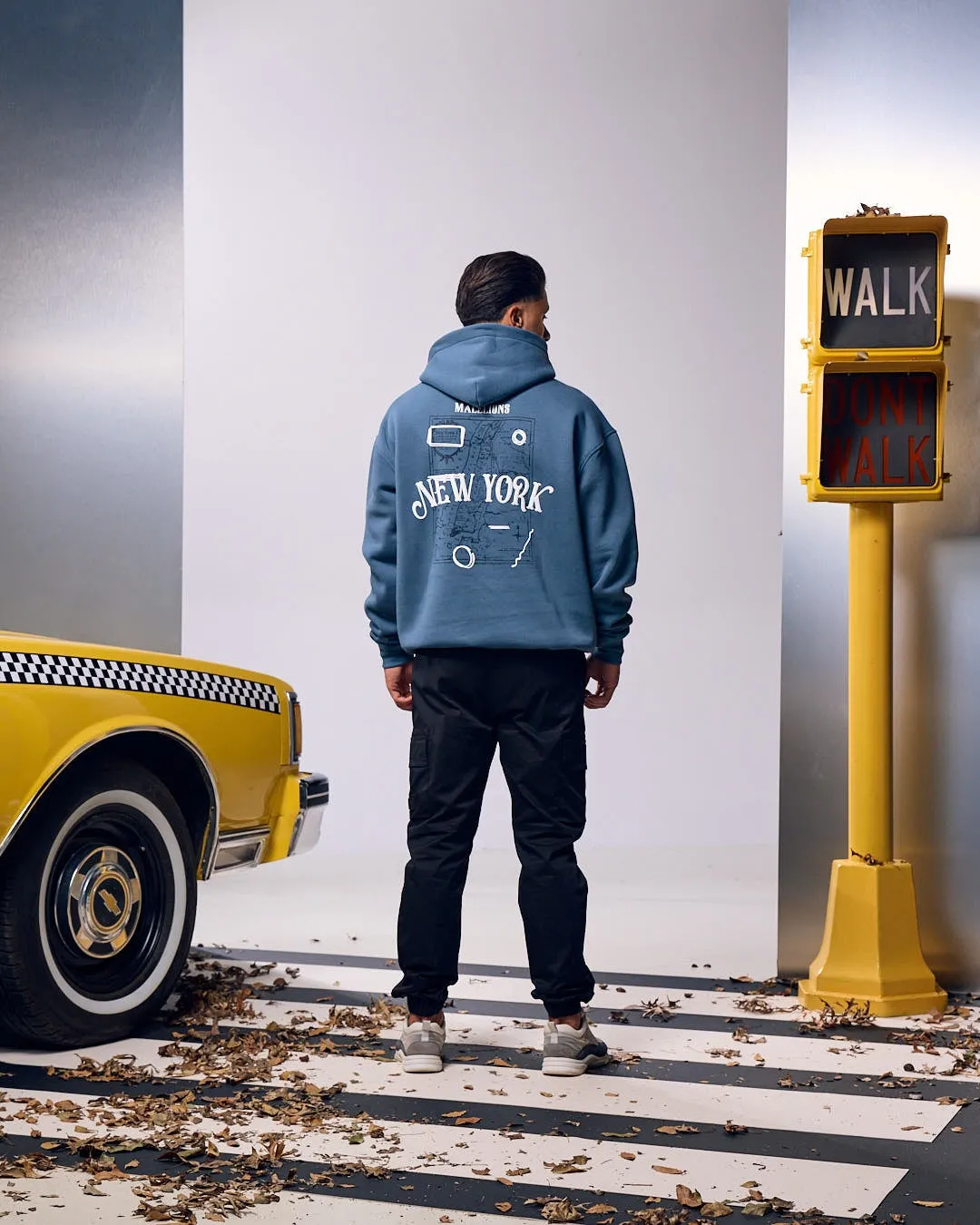 Malelions Men New York Hoodie | Blue Slate
