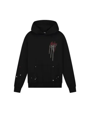 Malelions Men Oversized Painter Hoodie | Black/Burgundy