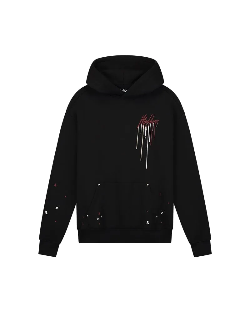 Malelions Men Oversized Painter Hoodie | Black/Burgundy