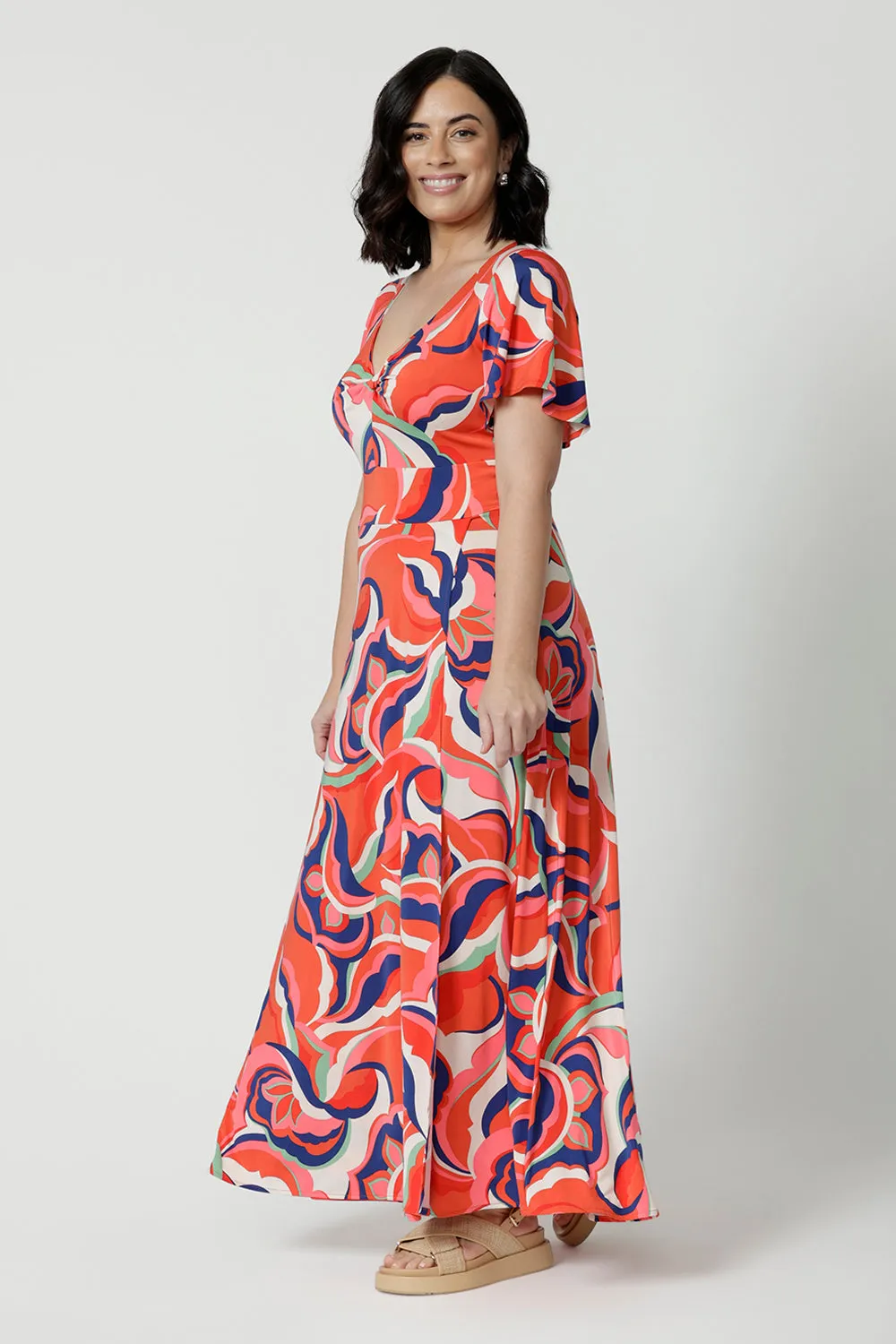 Mica Maxi Dress in Red Lotus