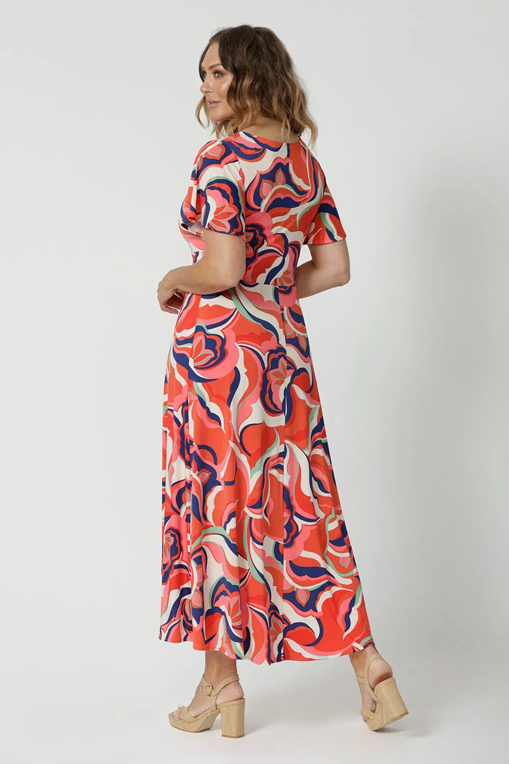 Mica Maxi Dress in Red Lotus