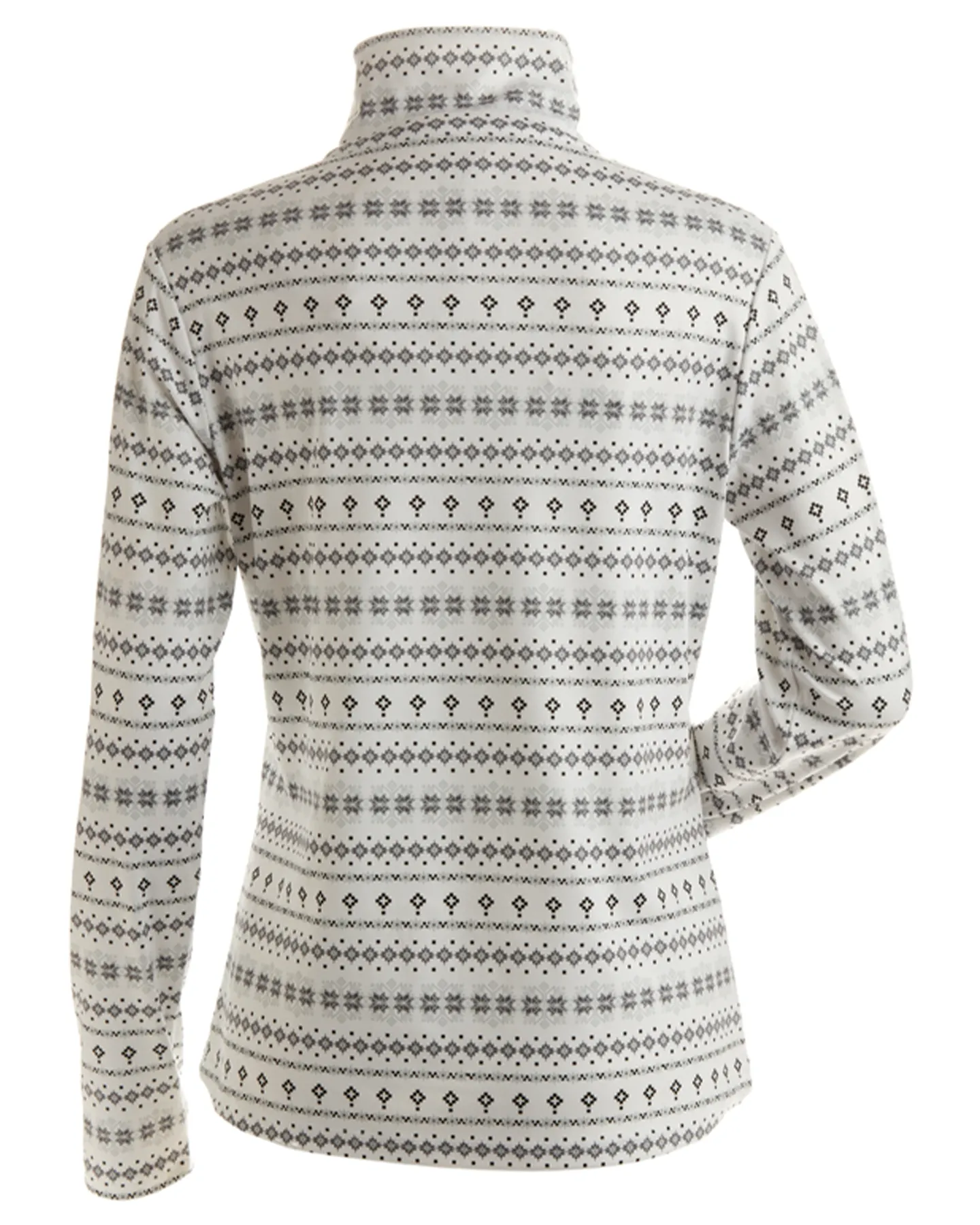 Nils Crystal T-Neck Women's Top - White Snowflake Print