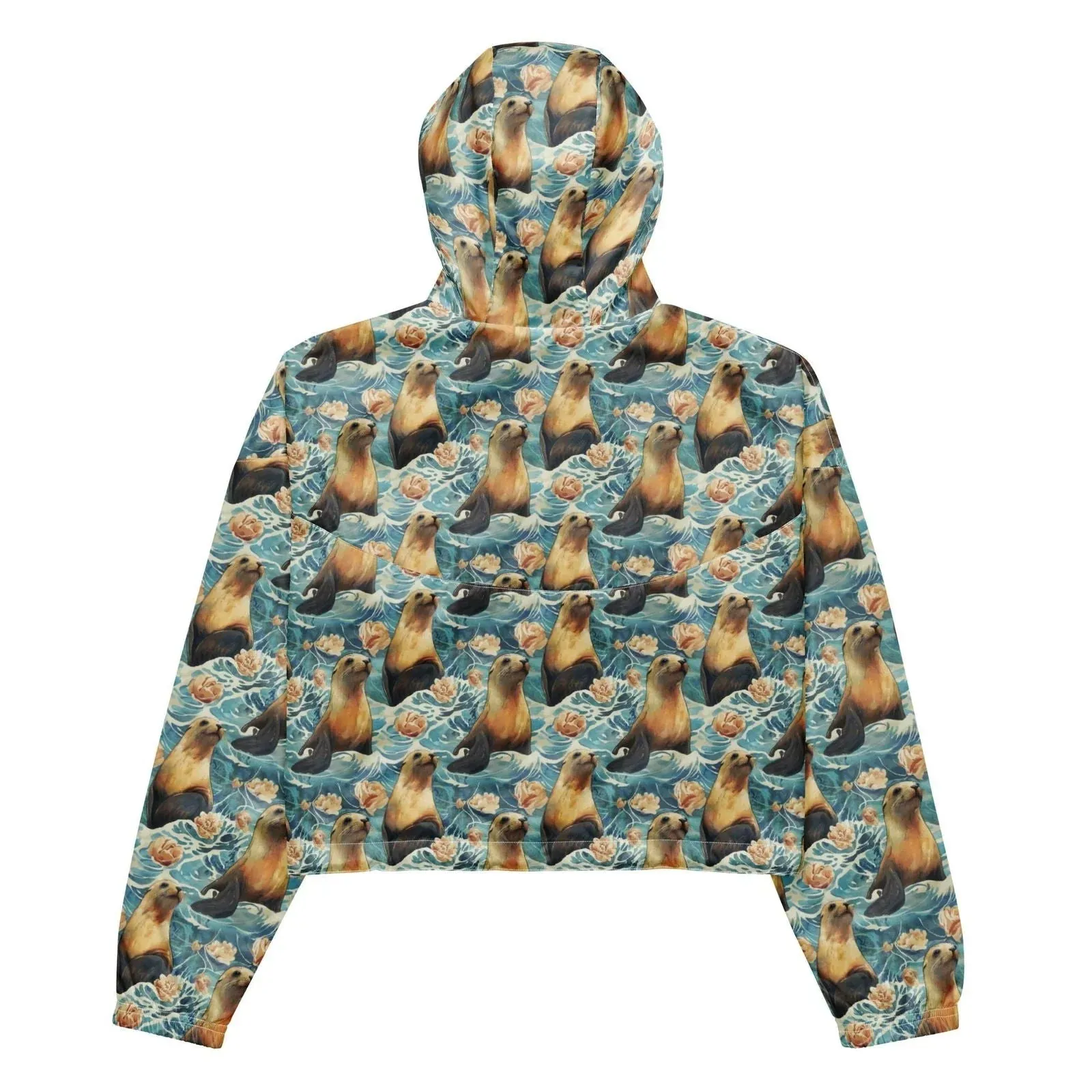 Seaside Sea Lion Women’s cropped Windbreaker