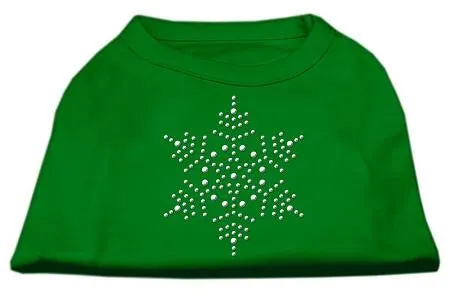 Snowflake Rhinestone Shirt Emerald Green Sm (10)