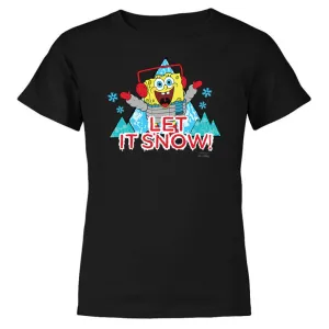 SpongeBob Let It Snow Kids Short Sleeve T-Shirt
