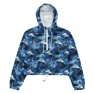 Starry Manta Ray Women’s cropped Windbreaker
