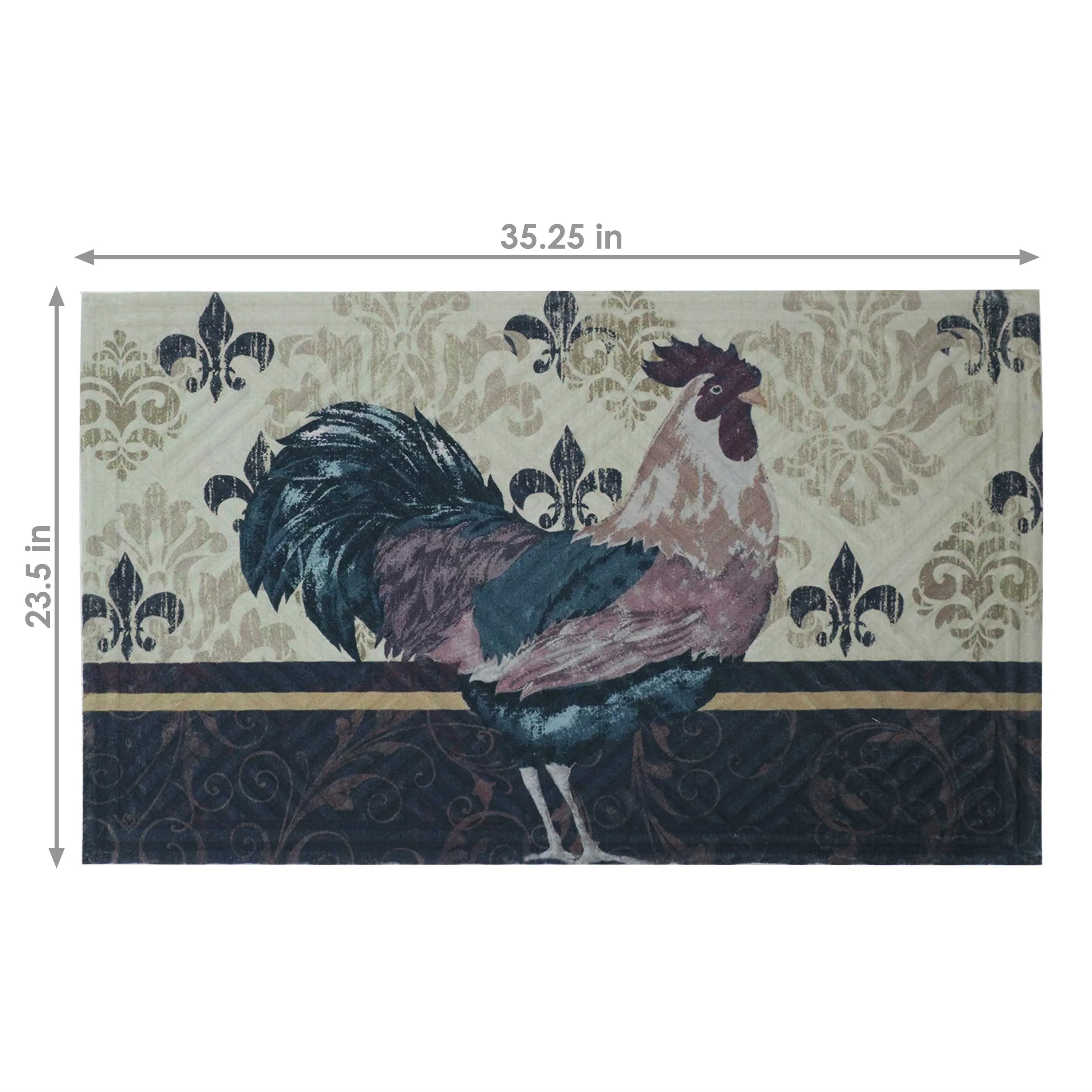Sunnydaze Decorative Kitchen Floor Mat - 23" W x 35" D - Brown Rooster